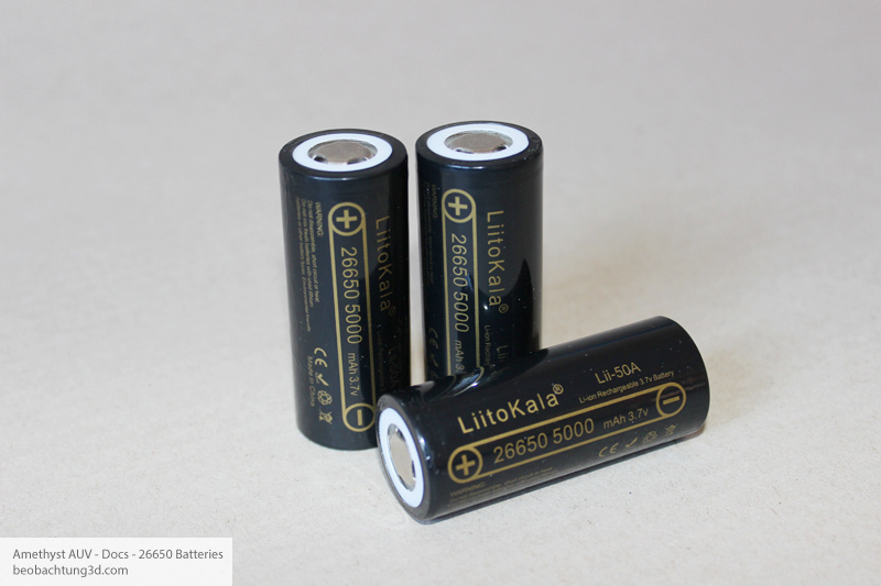 Amethyst AUV 26650 Li-ion Batteries